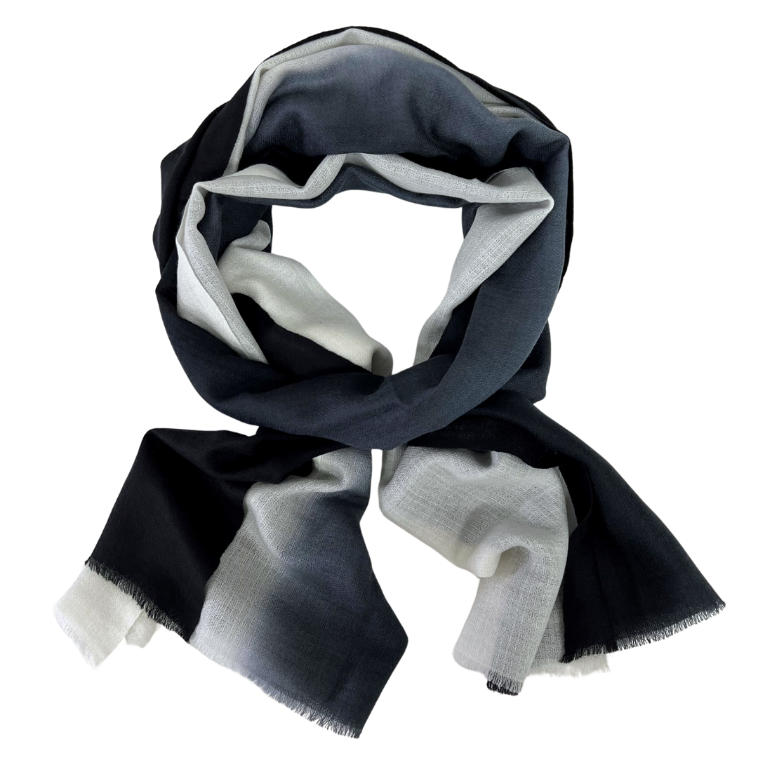 Scarf - Ombre Black & Ivory