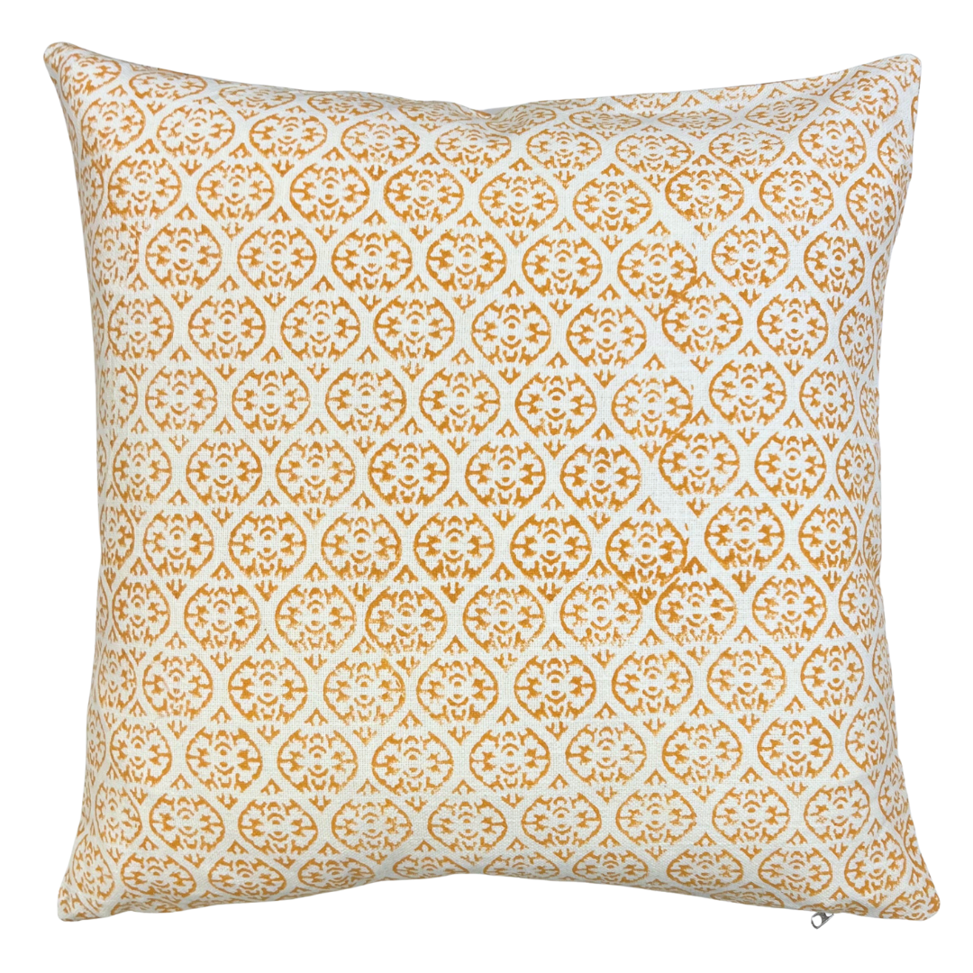 Block Print Cushion - Floral Amber