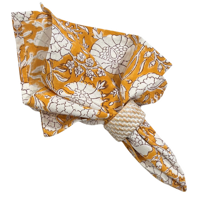 Block Print Napkin - Floral Amber