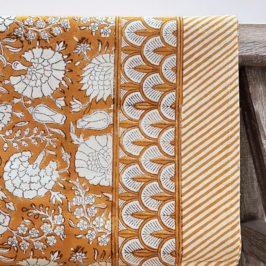 Block Print Napkin - Floral Amber