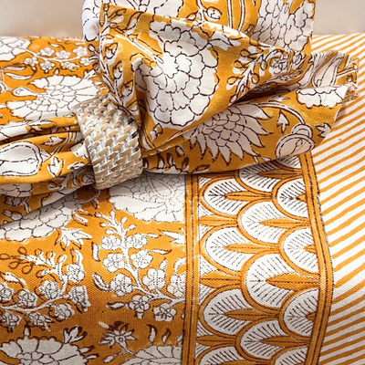 Block Print Napkin - Floral Amber
