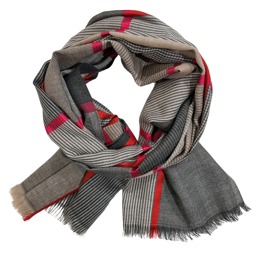Scarf - Pink/Red Detail Check