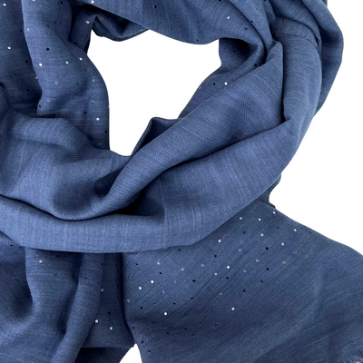 Scarf - Denim Blue Sequin