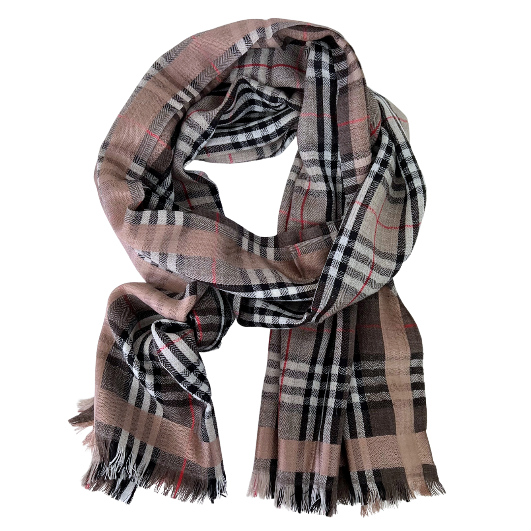 Scarf - Blush Burberry Check