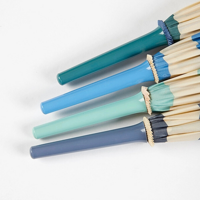 Classic Umbrella - Aqua & Orange Stripe