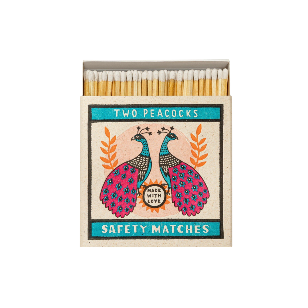 Square Matchboxes - Two Peacocks