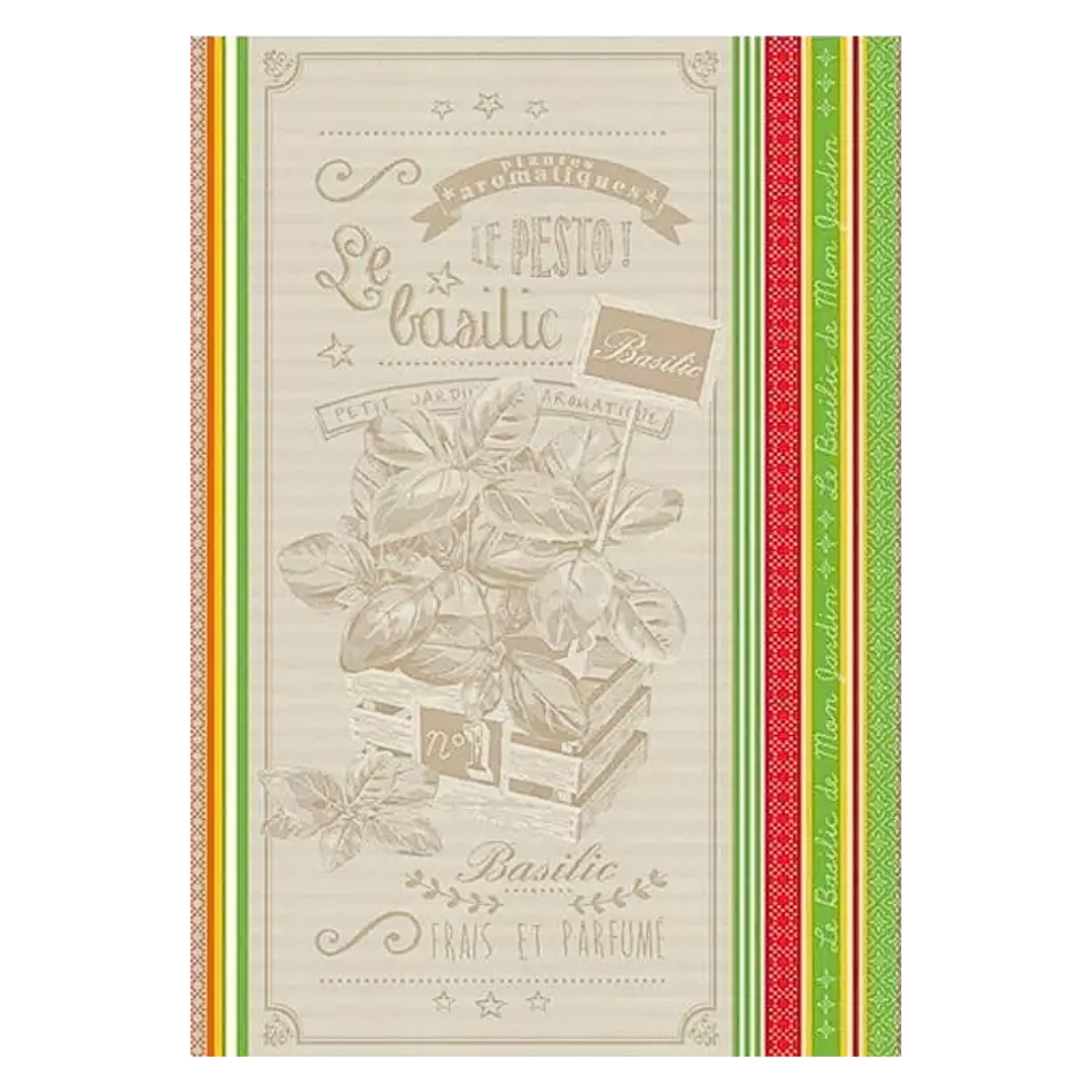 Cotton Jacquard Tea Towel - Basilic (Basil)