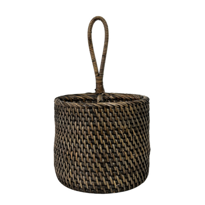 Brown Rattan Cutlery Holder