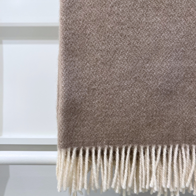 Pure Wool Throw - Taupe