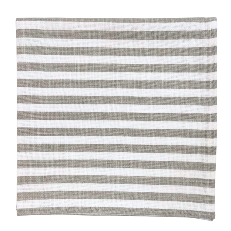 Cotton Stripe Napkin - Beige