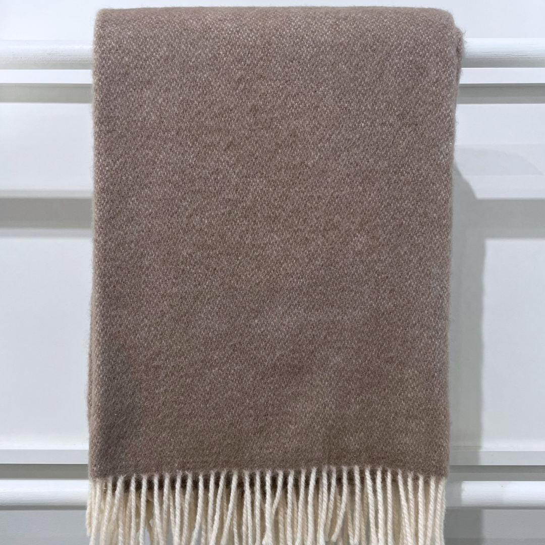 Pure Wool Throw - Taupe