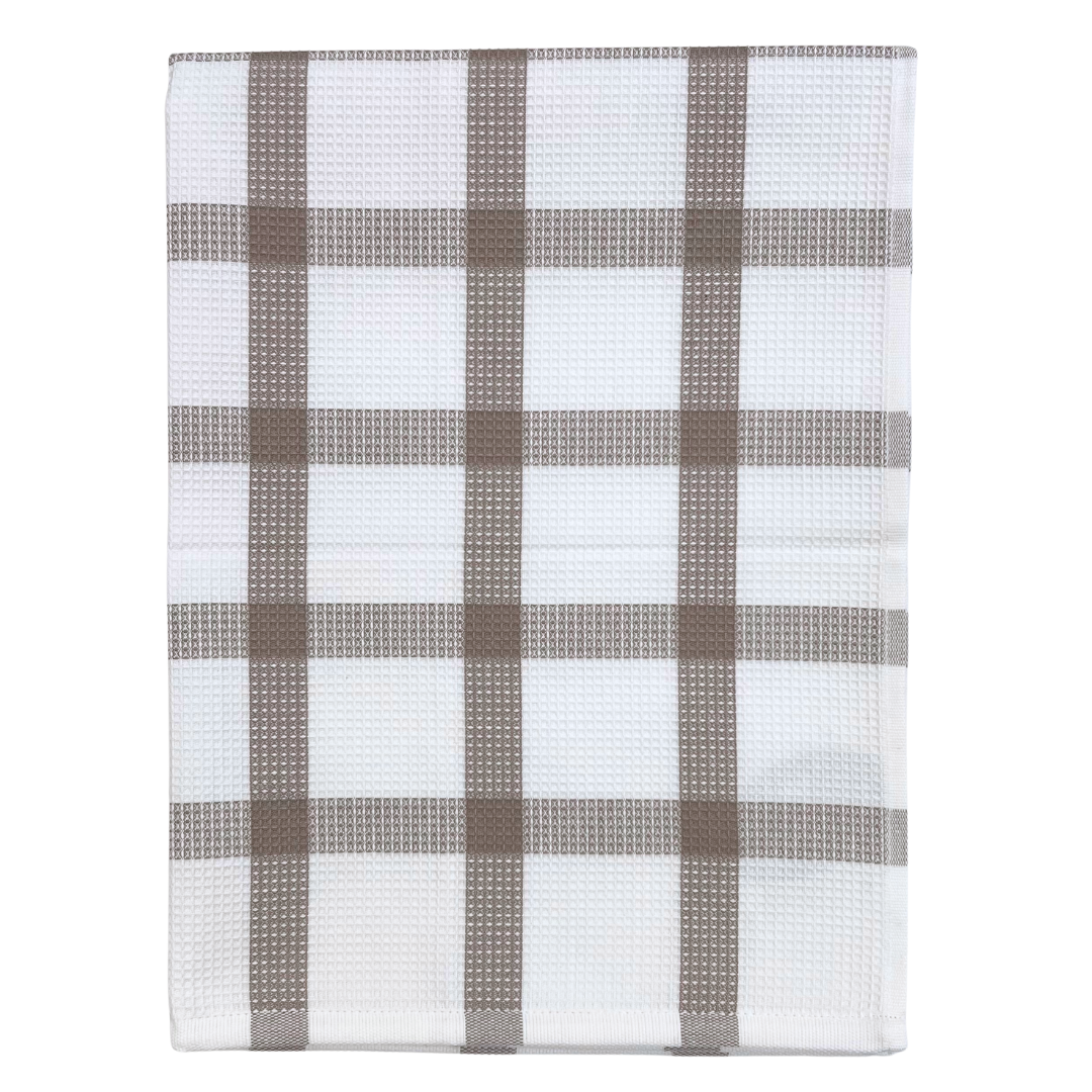 Tea Towel - Beige Check Waffle