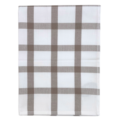 Tea Towel - Beige Check Waffle