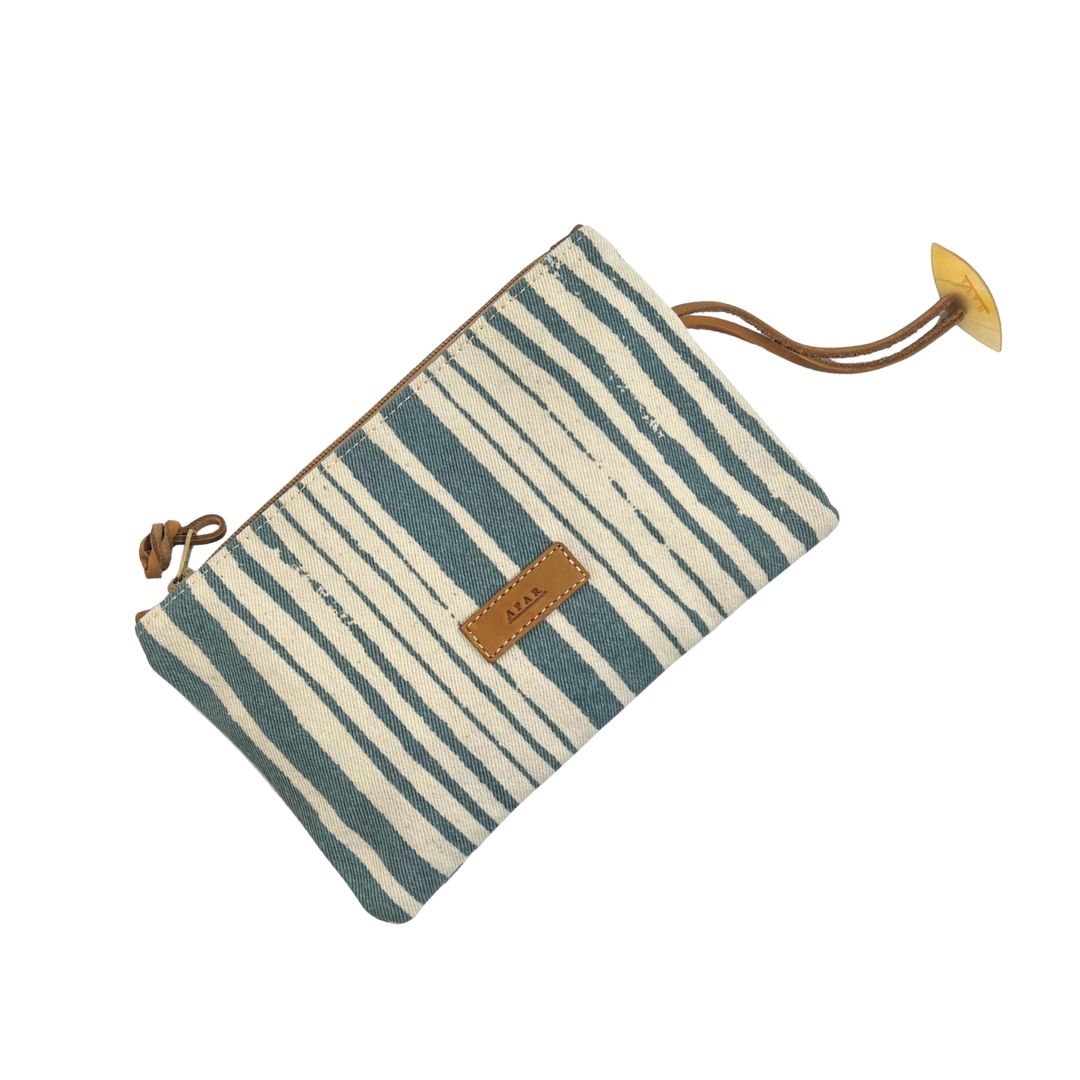 Canvas Pouch - Blue Lines