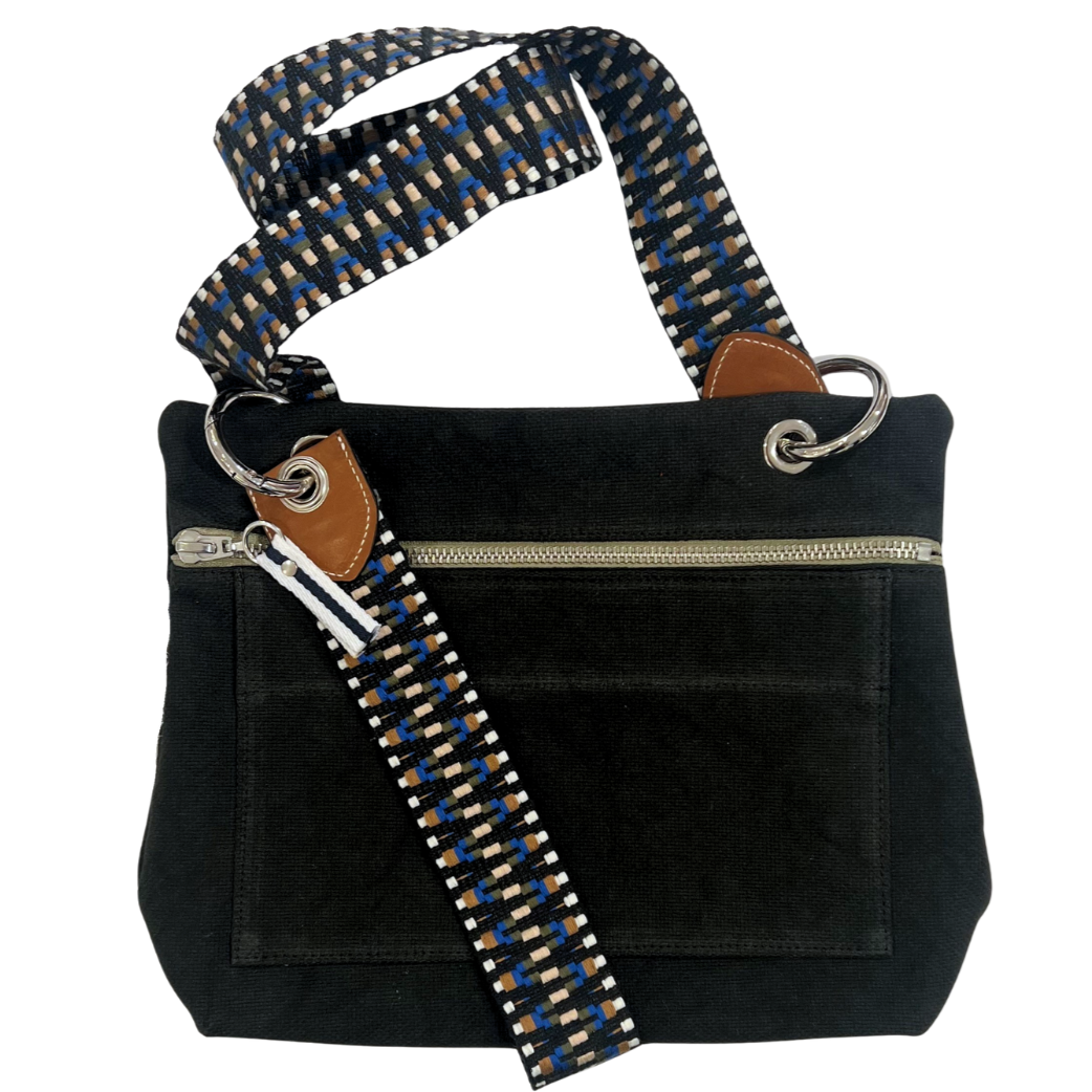 Canvas Cross Body Bag - Black