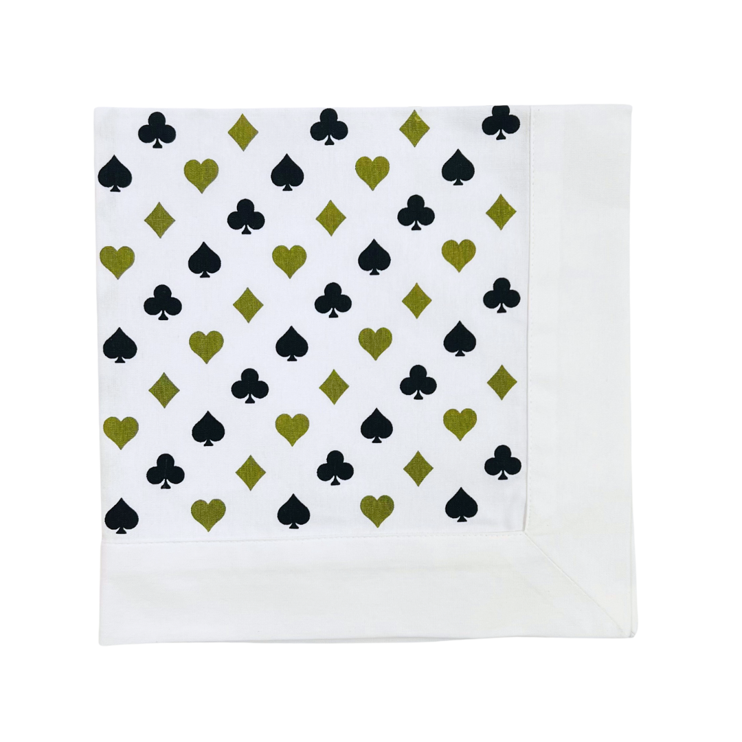 Bridge Napkin - Green & Black