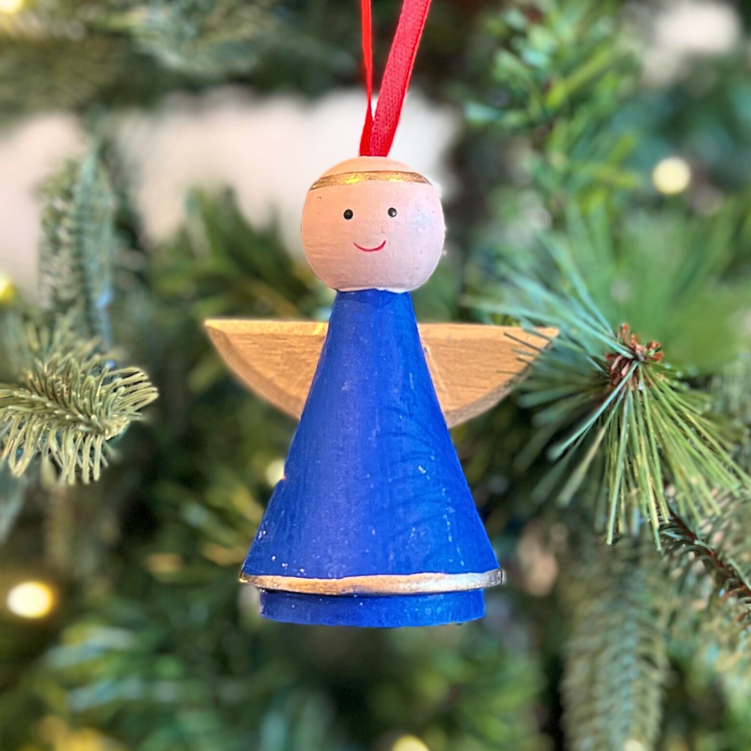 Wooden Decoration - Royal Blue Angel