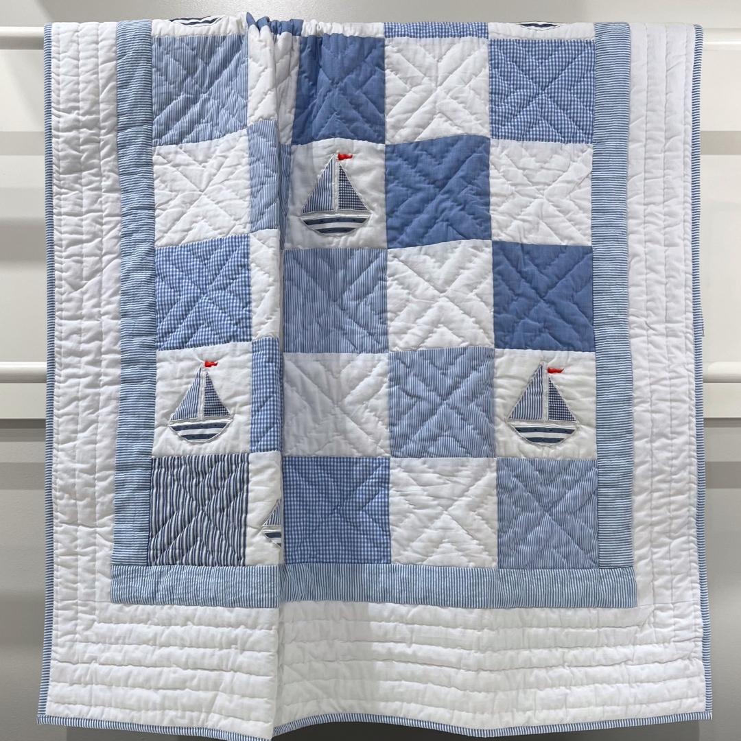 Cot Quilt Blue Boat