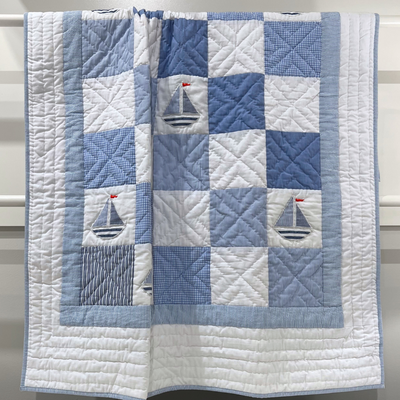 Cot Quilt Blue Boat