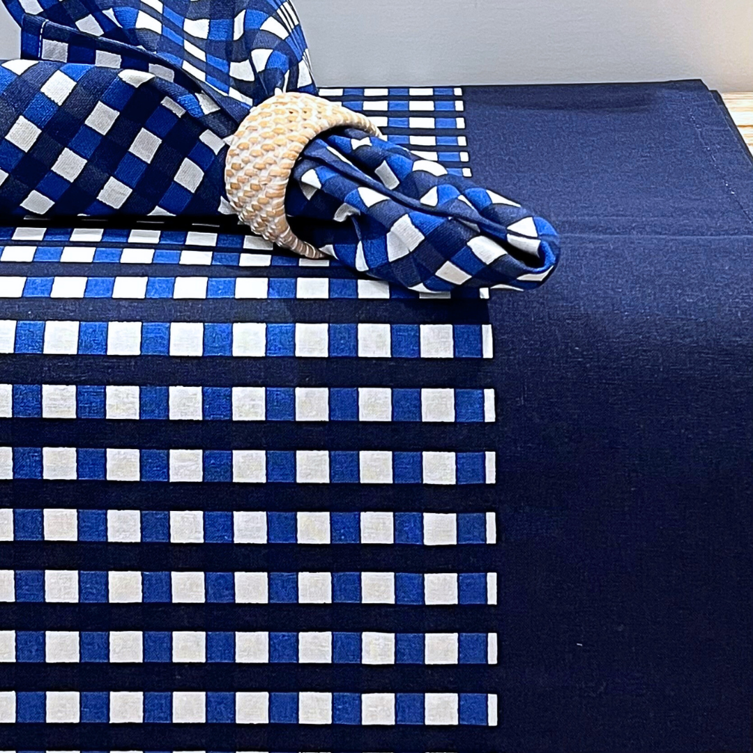 Check Tablecloth - Navy & Royal Blue