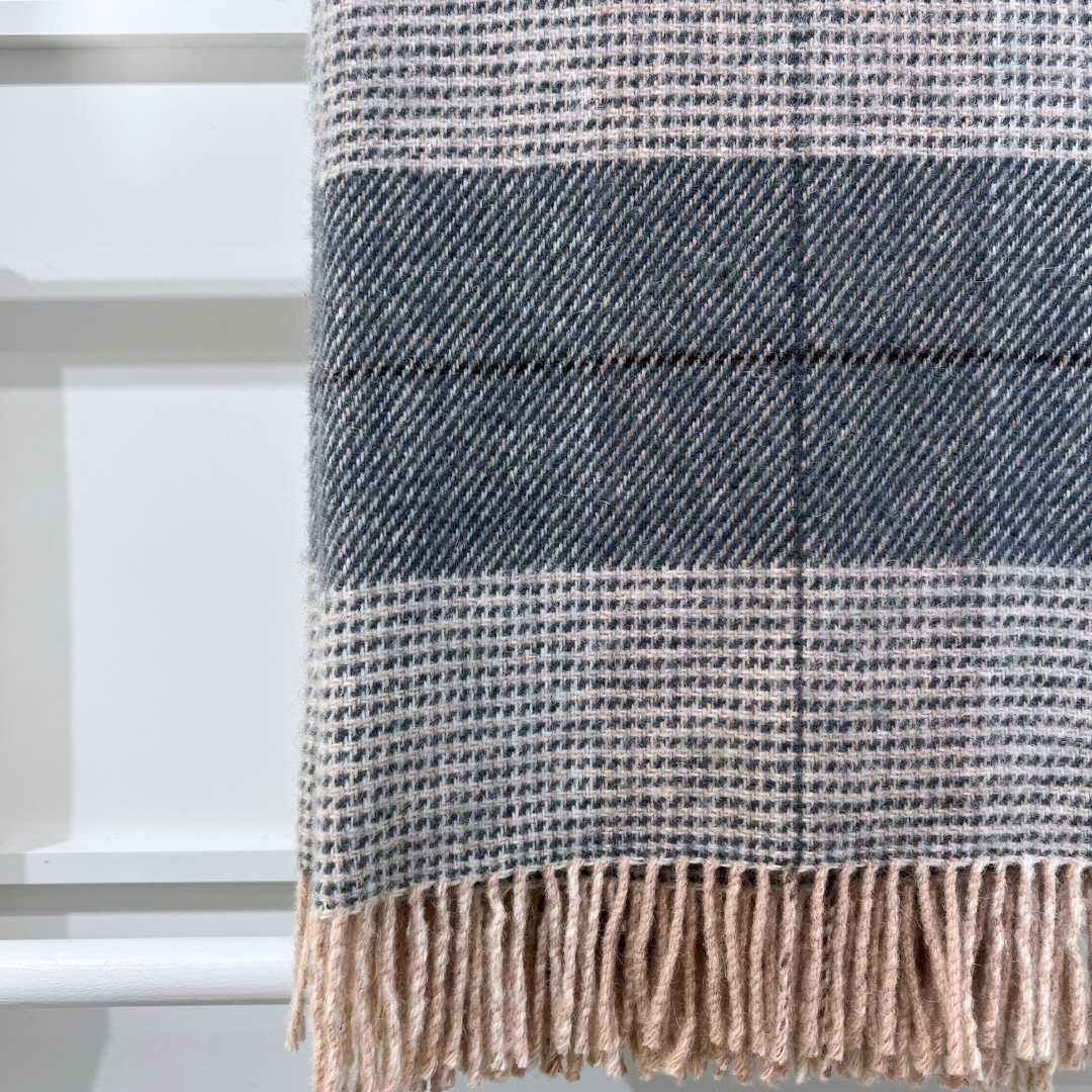 Alpaca & Wool Throw - Indigo