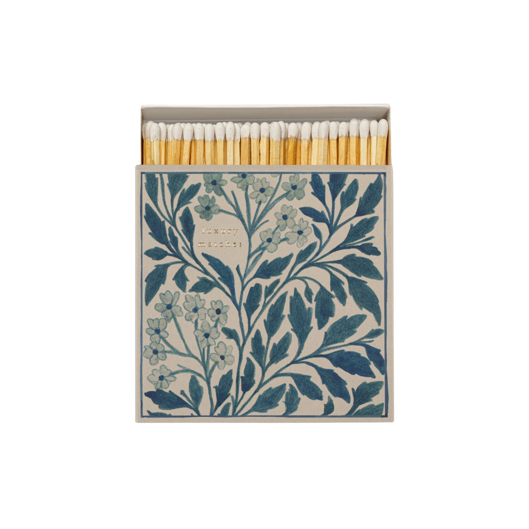 Square Matchboxes - Blue Floral