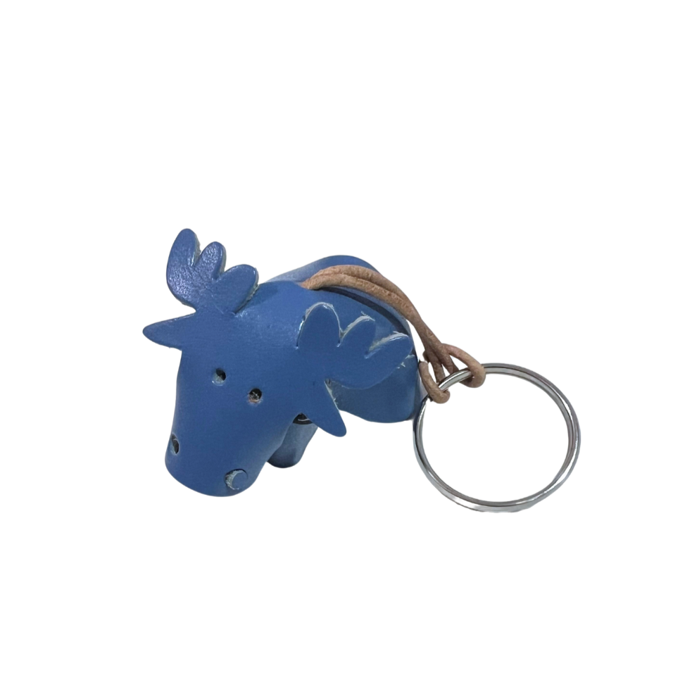 Leather Keyring - Black Moose