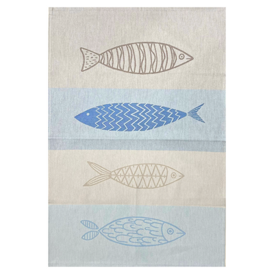 Tea Towel - Blue Sardine Jacquard