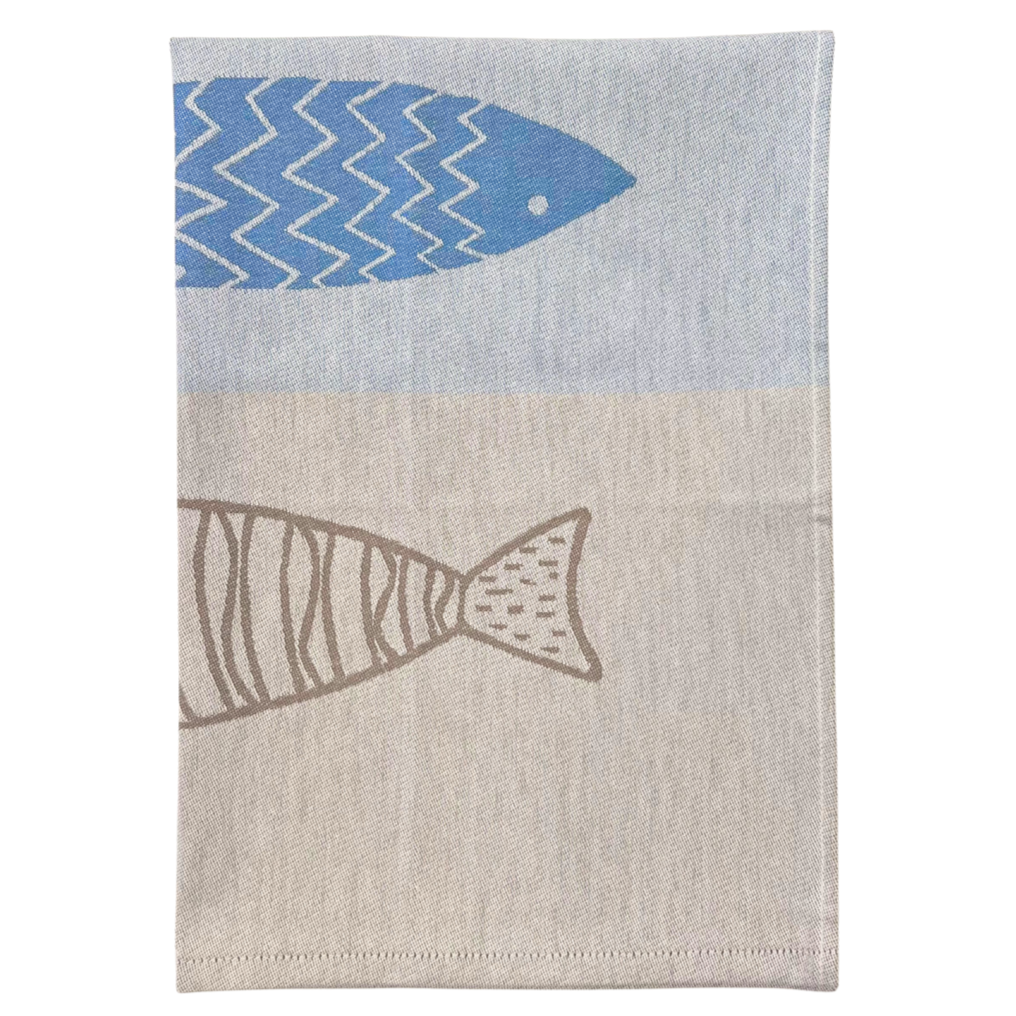 Tea Towel - Blue Sardine Jacquard