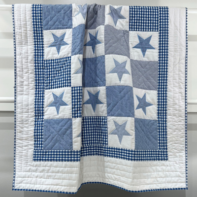 Cot Quilt Blue Star