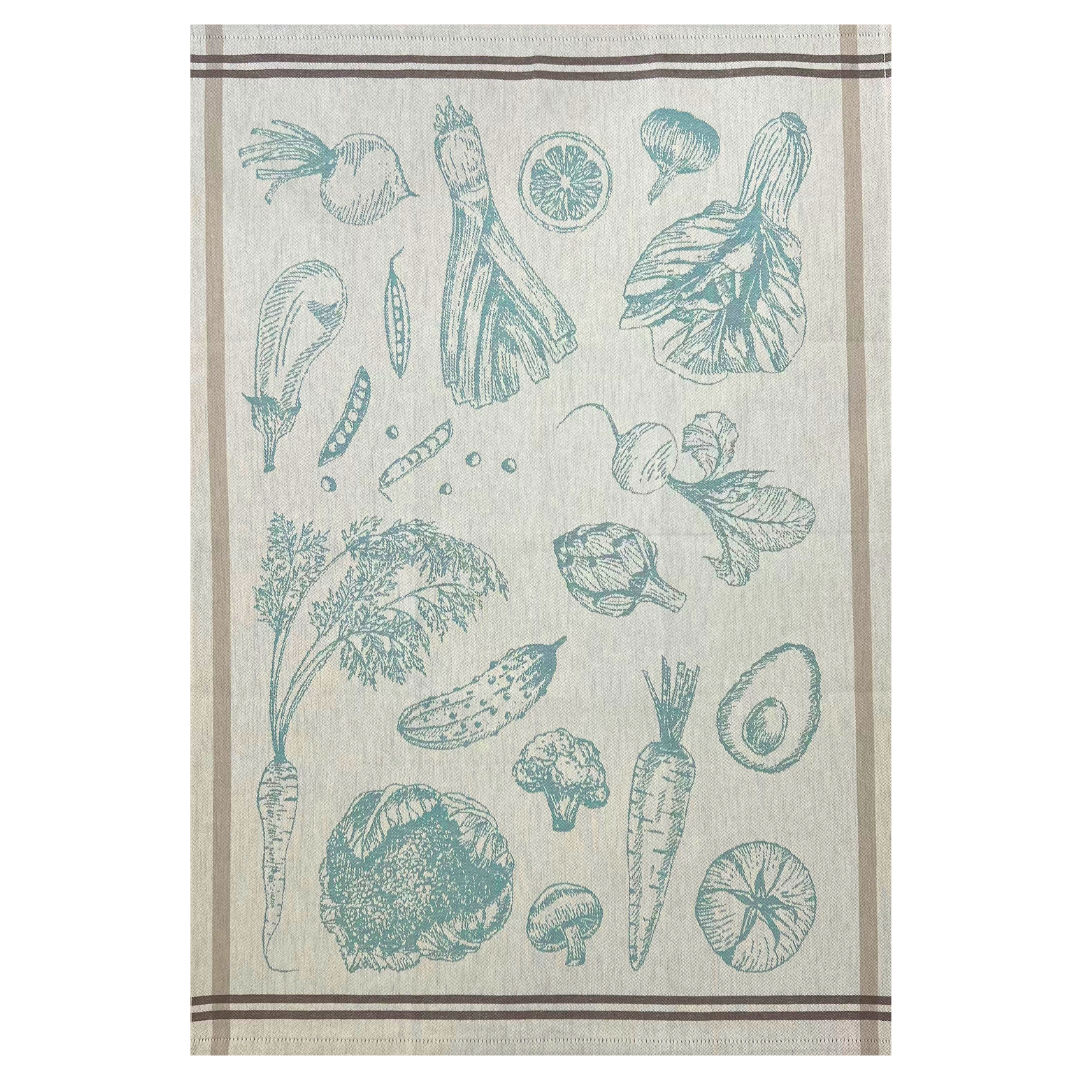 Tea Towel - Blue Vegetable Jacquard