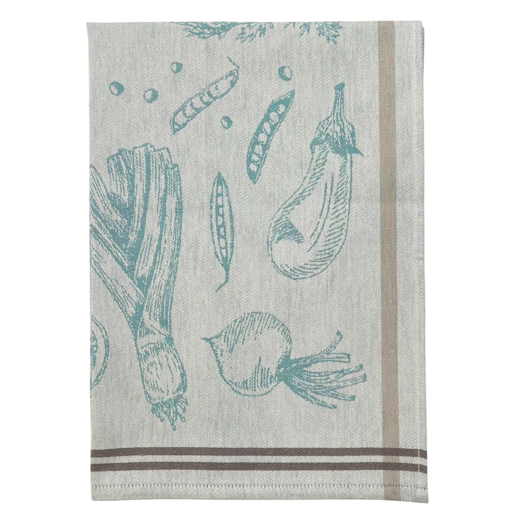 Tea Towel - Blue Vegetable Jacquard