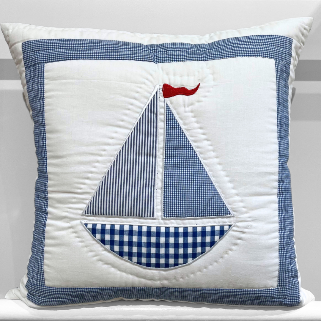 Quilted Cushion Cover - Boat