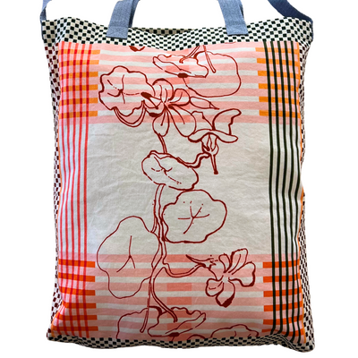 Cotton Canvas Shopper - Orange/Pink