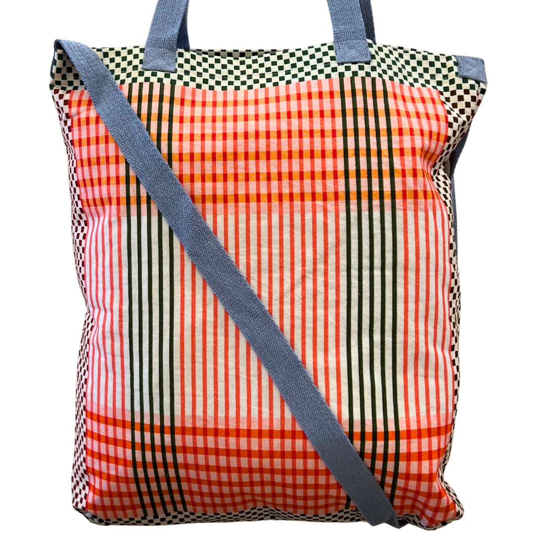 Cotton Canvas Shopper - Orange/Pink