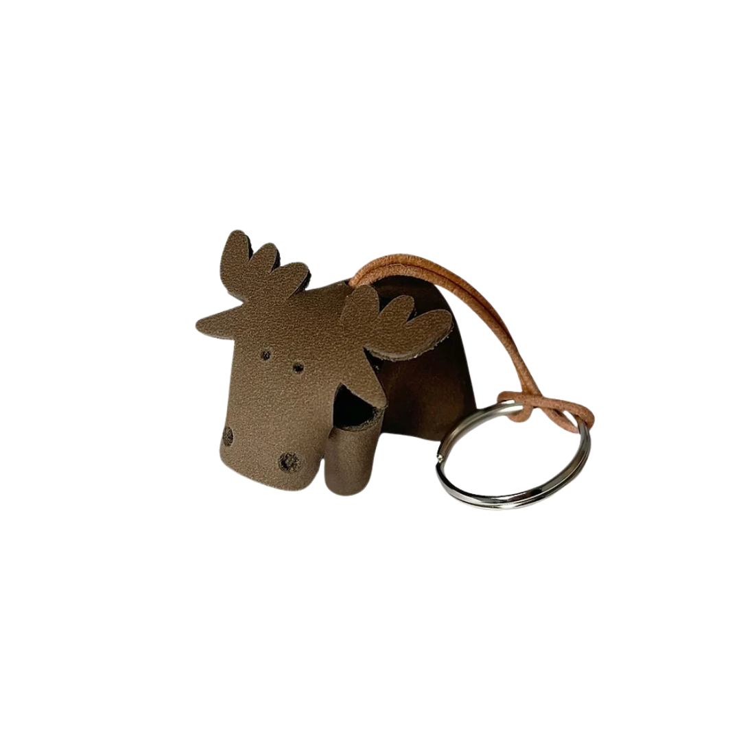 Leather Keyring - Blue Moose