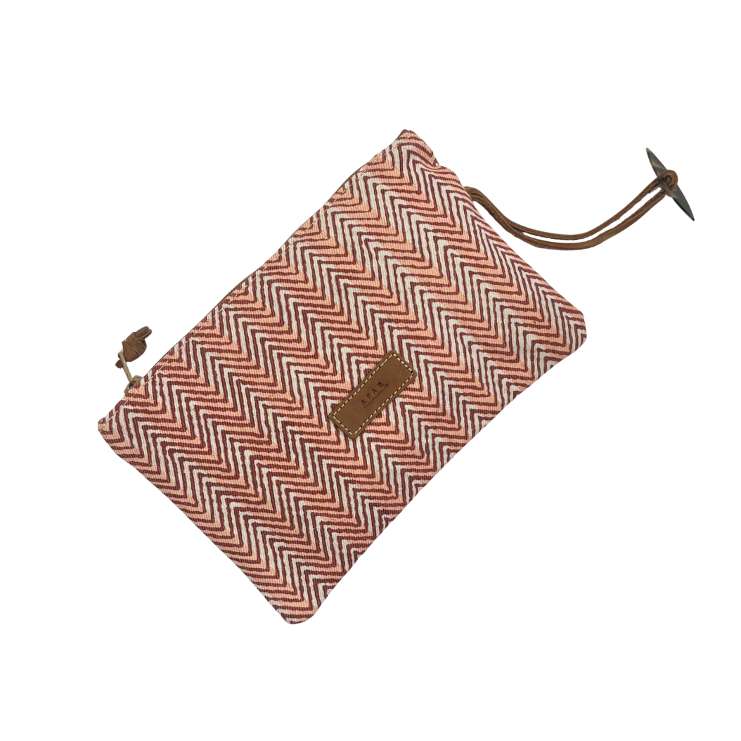 Canvas Pouch - Bordeaux Chevron