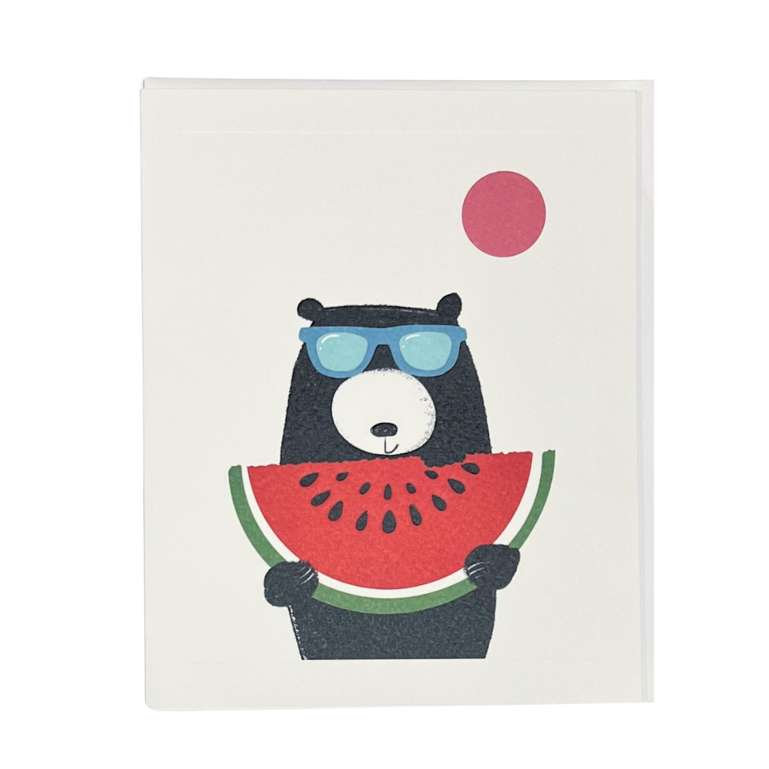 Card Bear with Watermelon