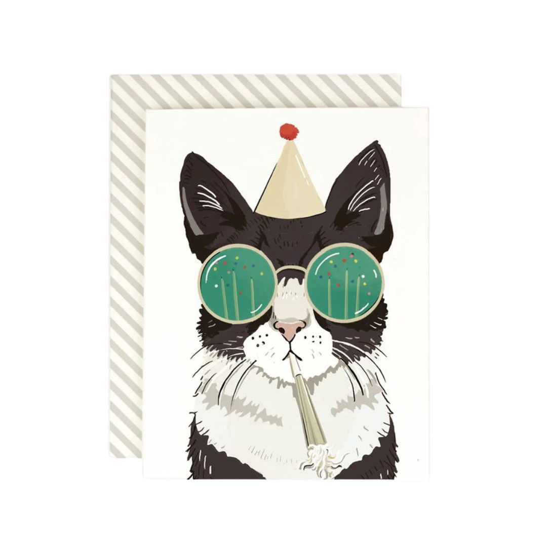 Card Birthday Party Cat