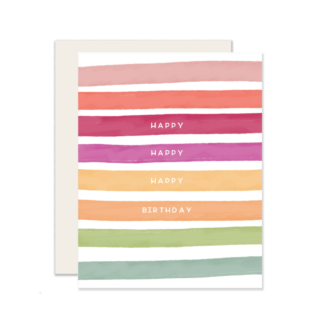 Card Happy Birthday Stripes