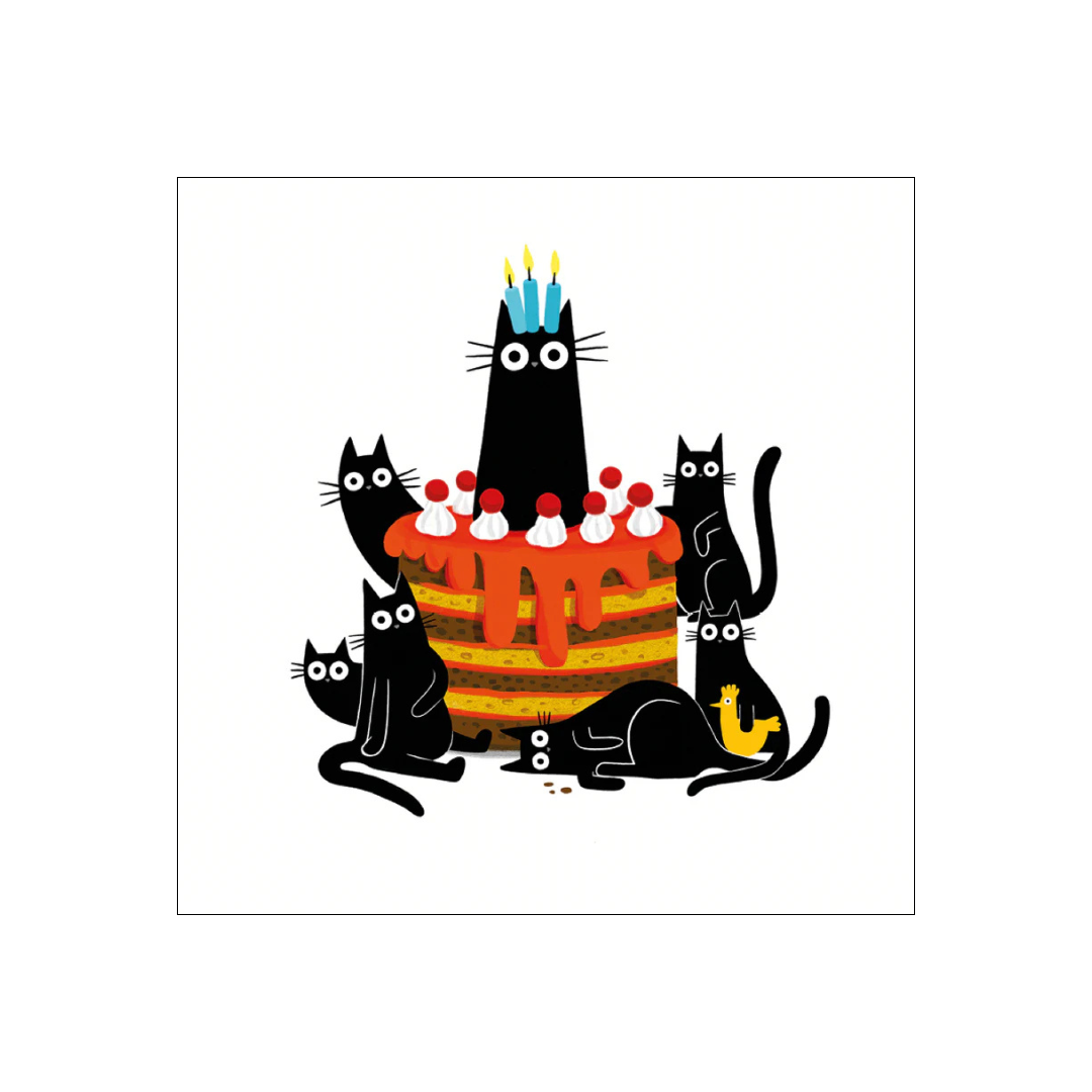 Card - Birthday Cake Cats