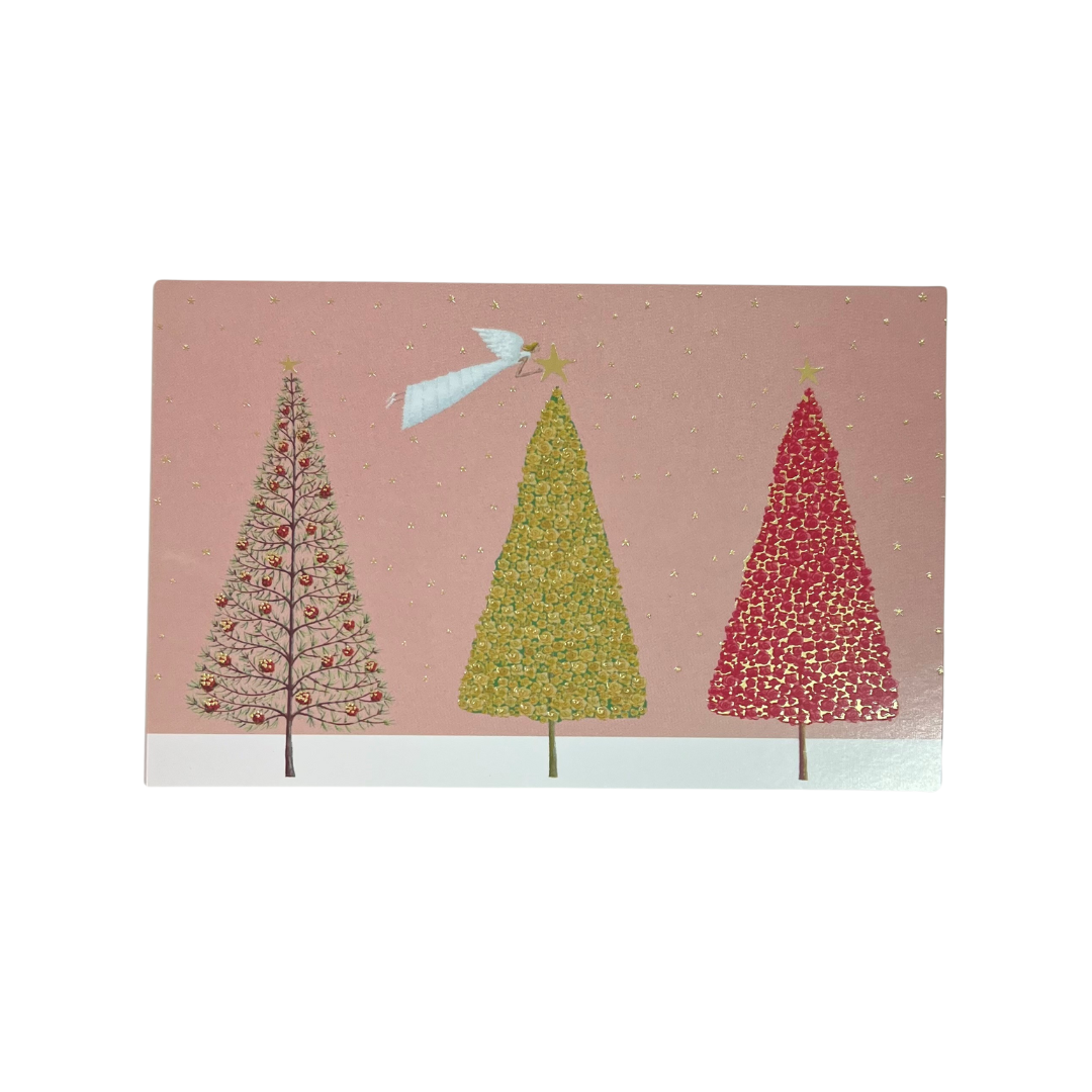 Christmas Card - Angels Flying Over Trees