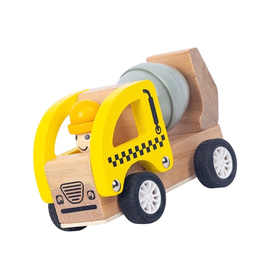 Wooden Pull Back Cement Truck