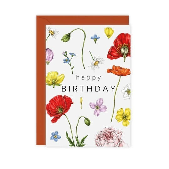 Card Birthday Champ De Fleur