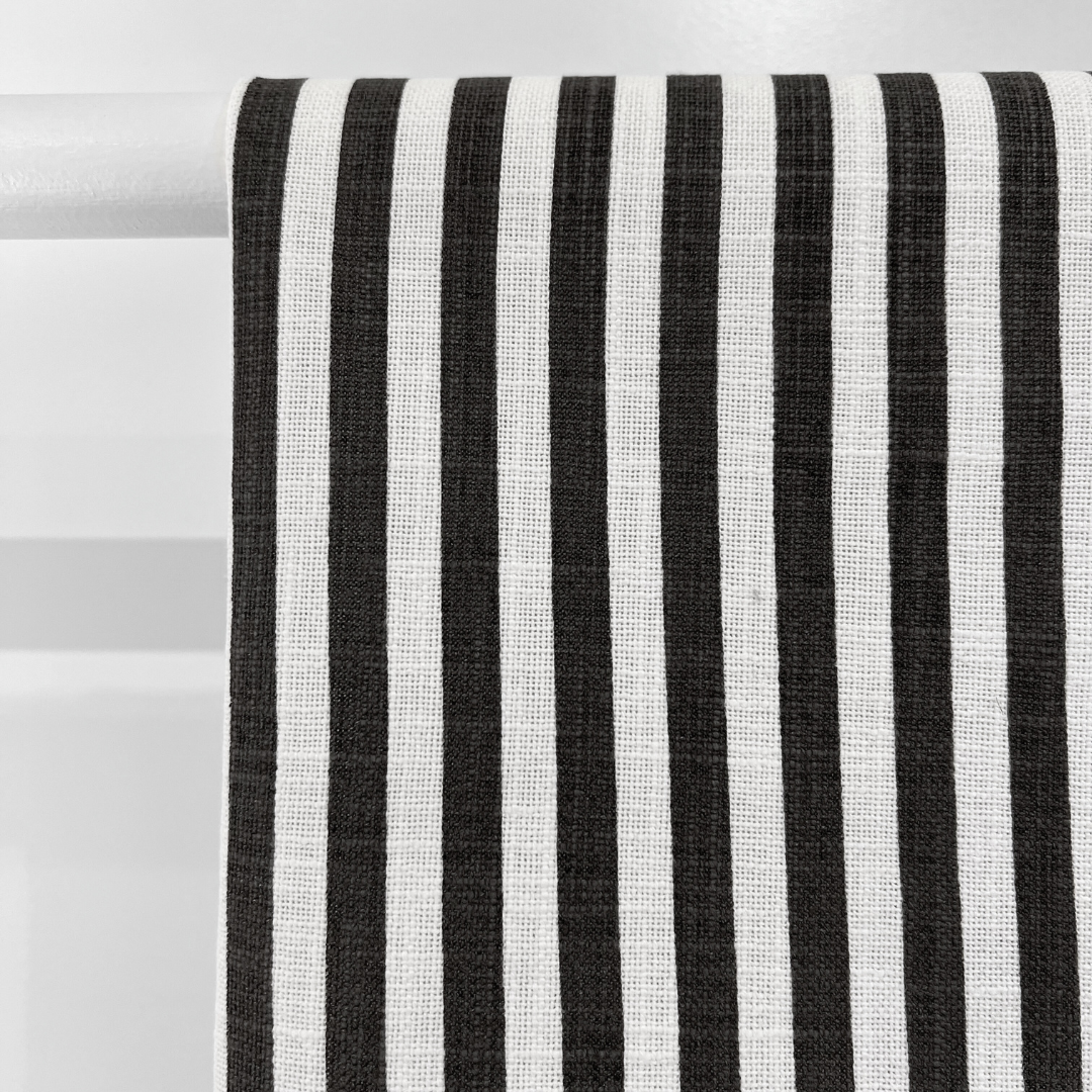 Cotton Stripe Napkin - Charcoal