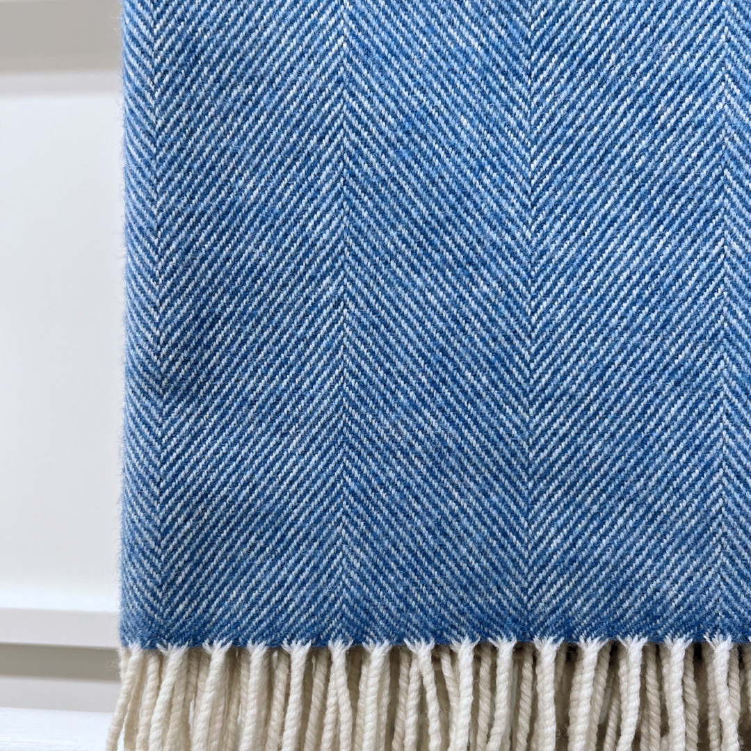 Lambswool Throw - Cornflower