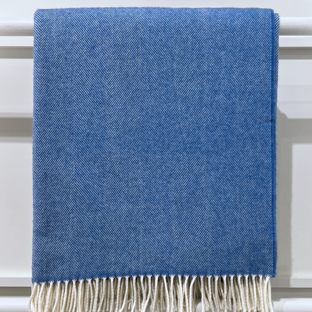 Lambswool Throw - Cornflower