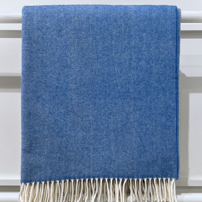 Lambswool Throw - Cornflower