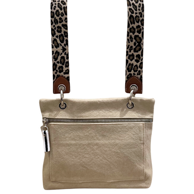Canvas Cross Body Bag - Beige