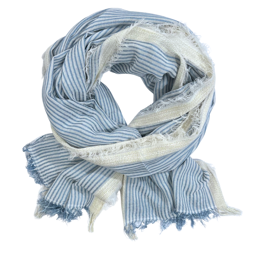 Sarong/Scarf - Cotton Modal Denim Stripe